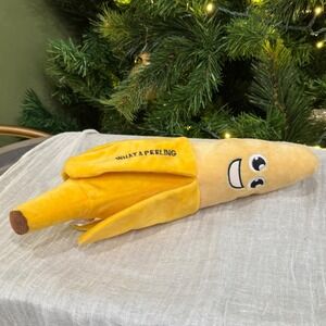 Funny Banana Plush Pet Toy "What A Feeling" Novelty‎ Gift Stuffed Fruit Crinkly